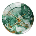 Horloge Murale Silencieuse Ø30cm, Effet Marbre Blanc Luxe Moderne pour Salon/Bureau