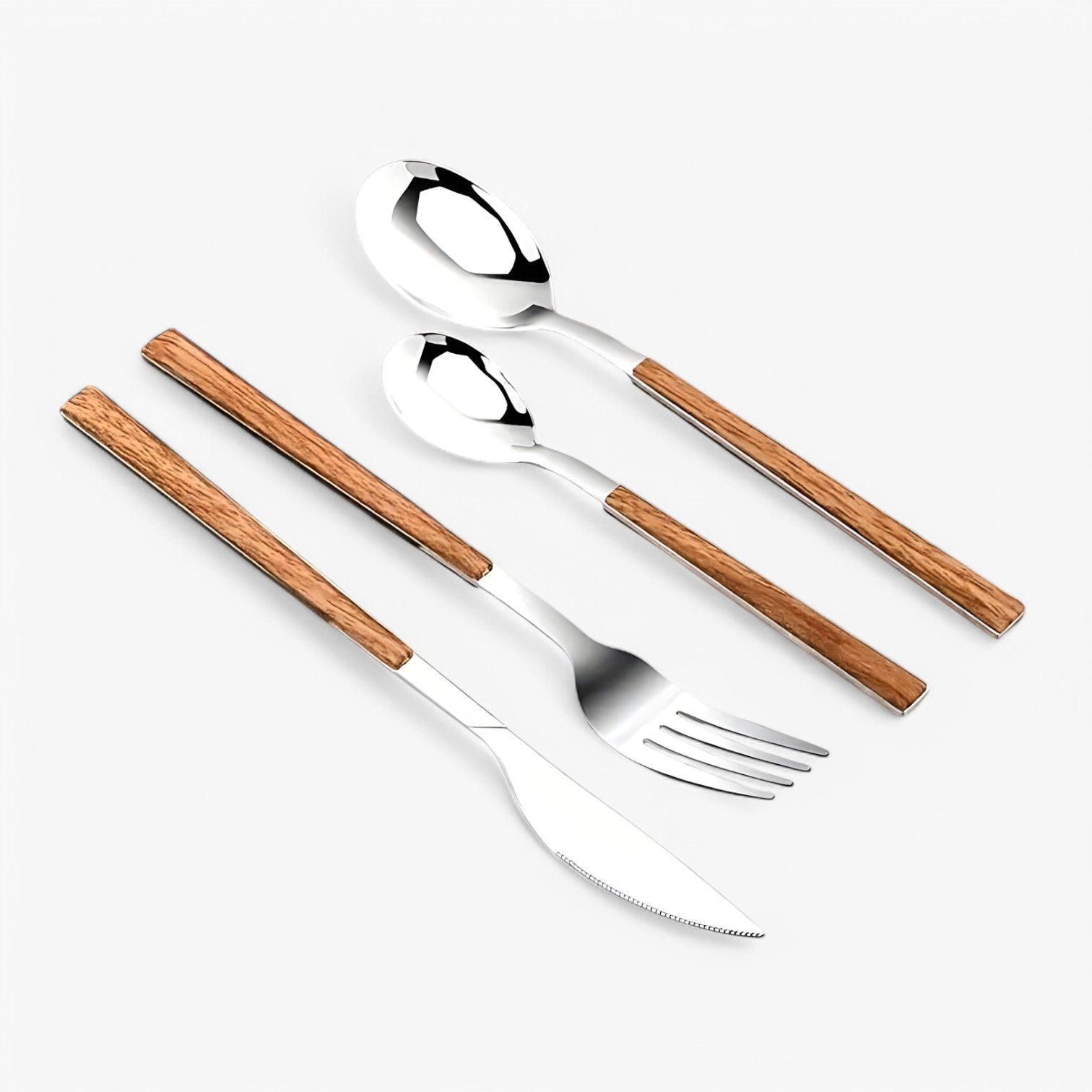 Kitchen : Set de Couverts 12 Pièces - Manches Bois, Acier Inoxydable, Lave-Vaisselle dans de Concept Odense