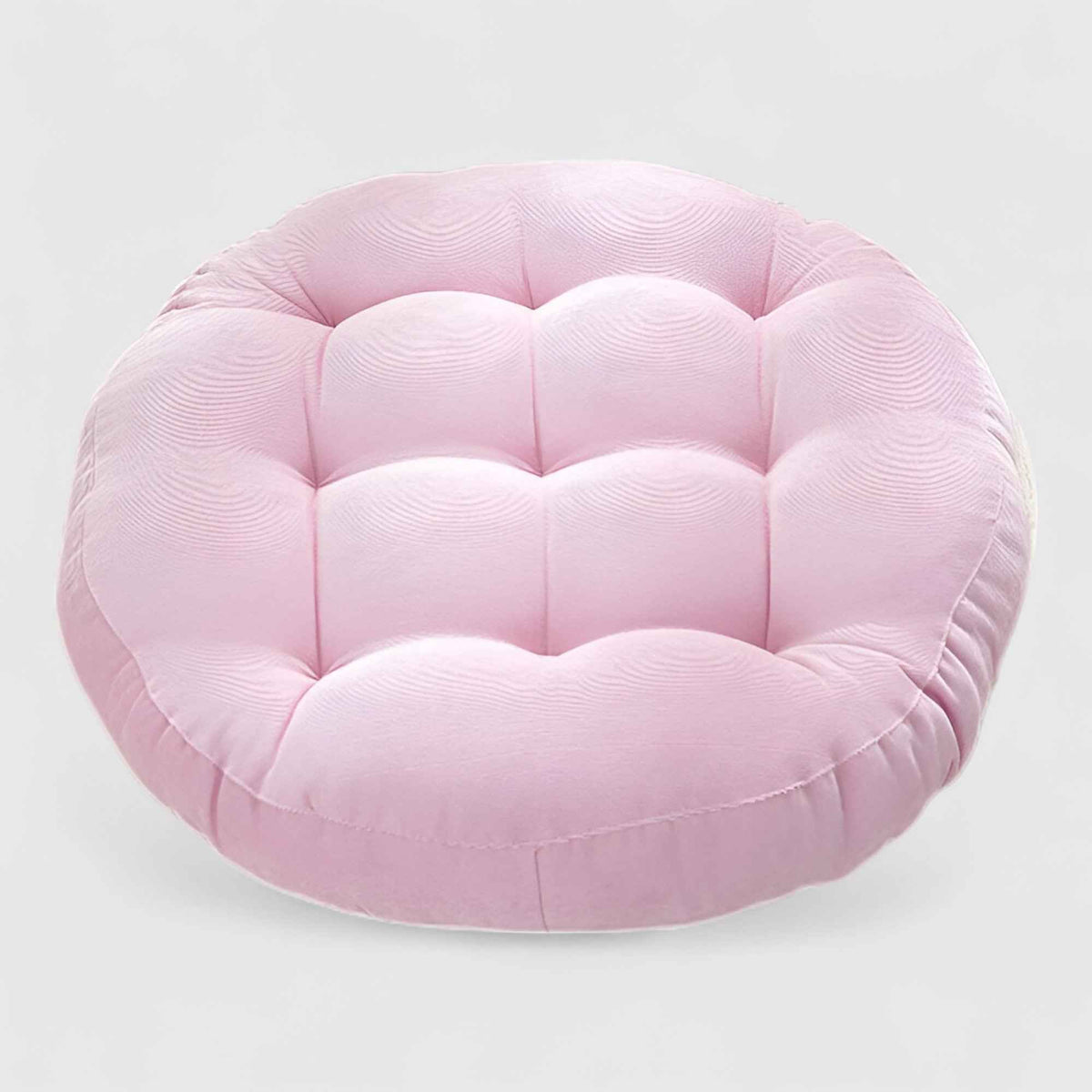 Coussins : Coussin de Sol Rond en Chenille Épais pour Méditation et Détente dans Rose de Marche Lino