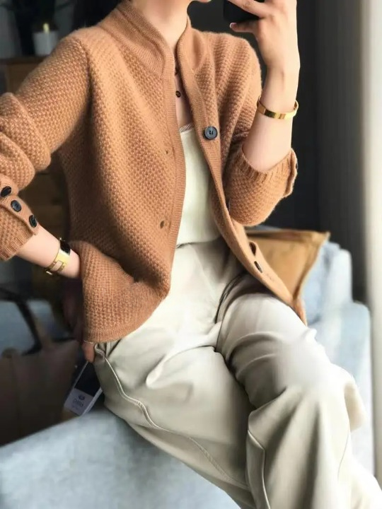 Cardigan : Cardigan Boutonné Doux Façon Cachemire pour Femme dans de Marche Lino