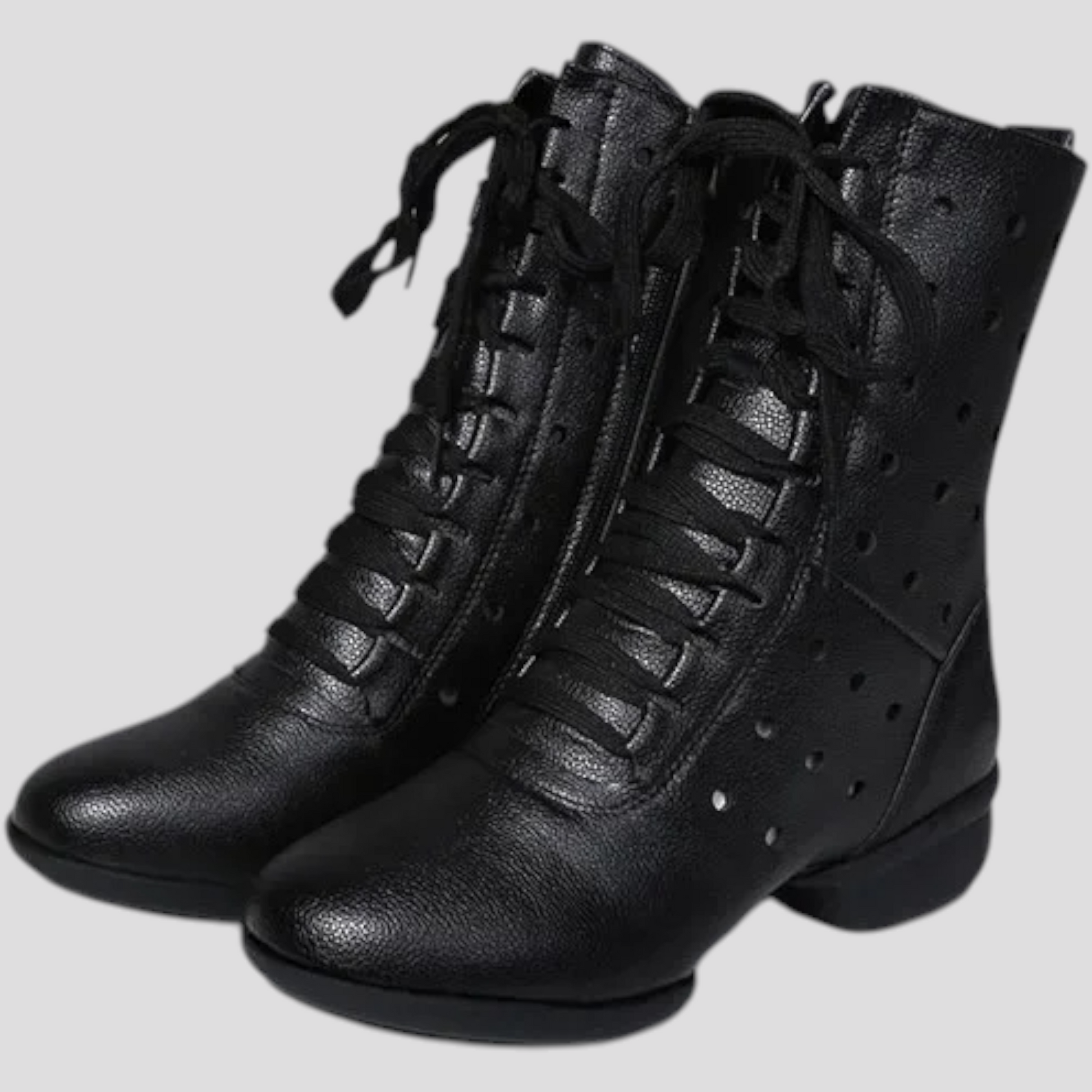 Bottes blanches en cuir véritable avec lacets et fermeture éclair Femme