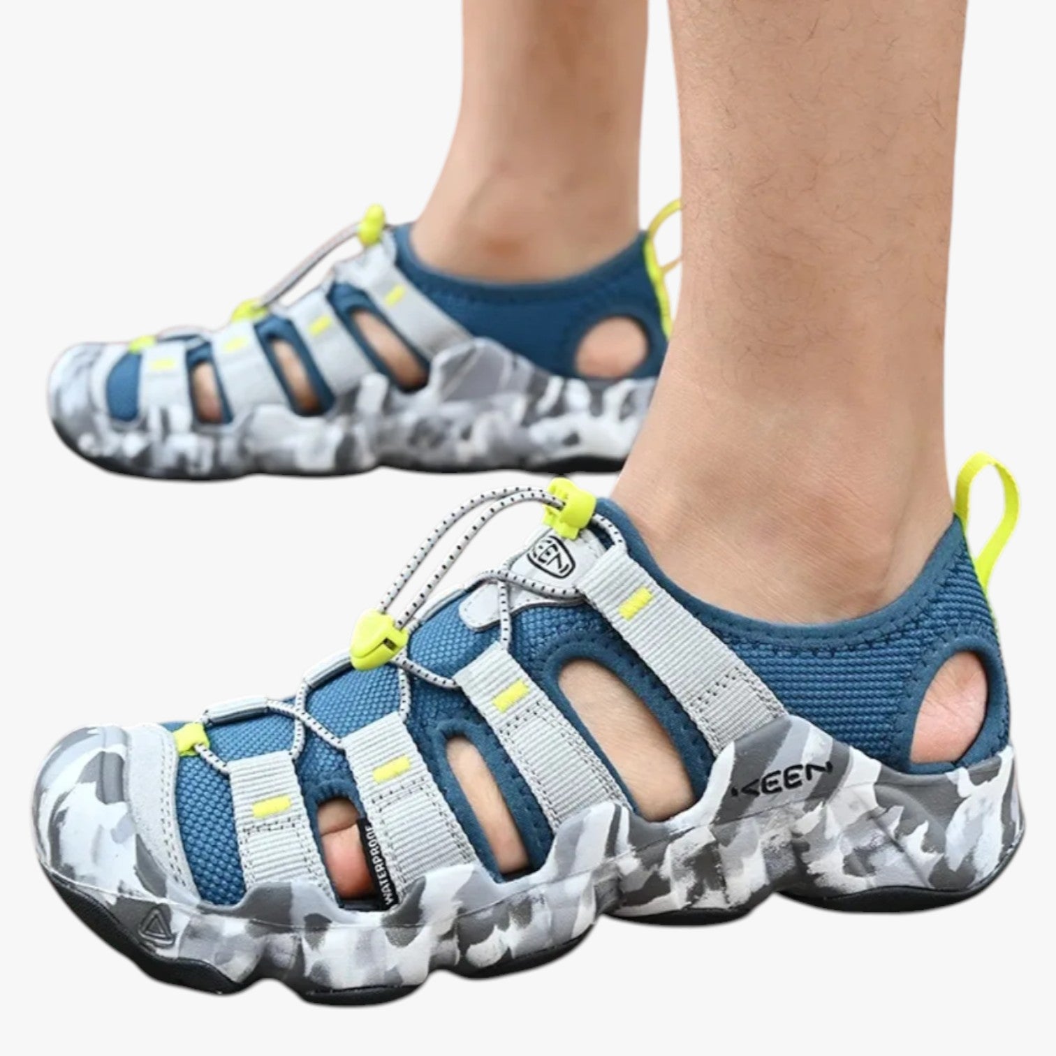Sandales d'été homme en cuir de vachette, confortables et résistantes