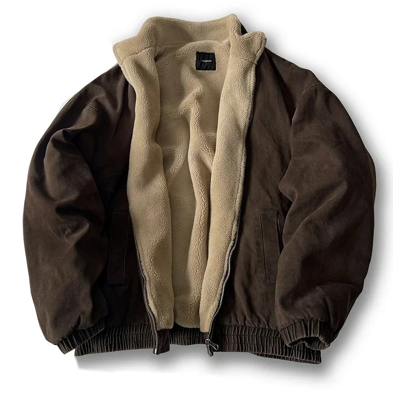Jackets : Veste Homme Vintage en Polaire Polar Style Streetwear dans Beige de Roselva