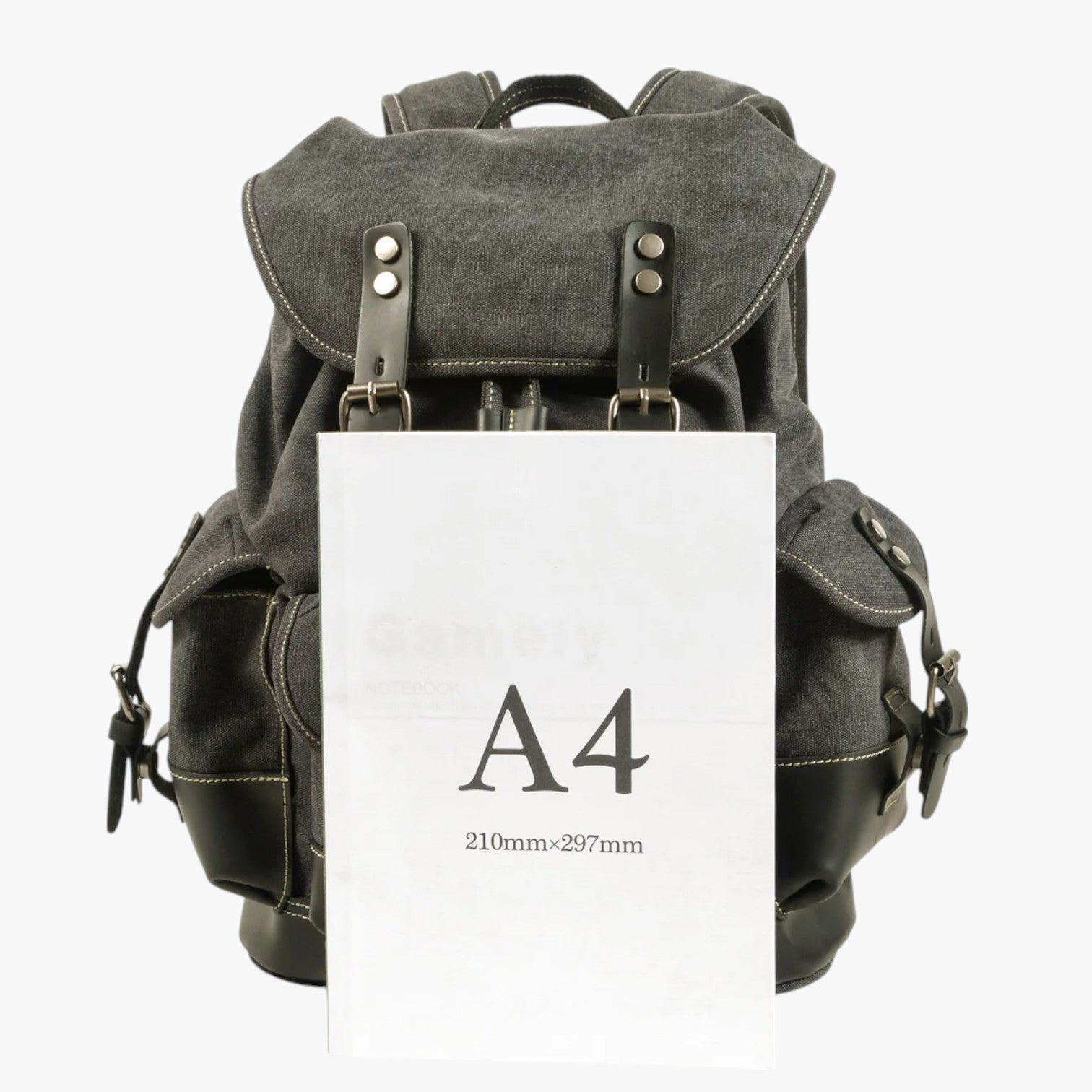 Sac à dos Randonnée Toile et Cuir Grande Capacité Homme