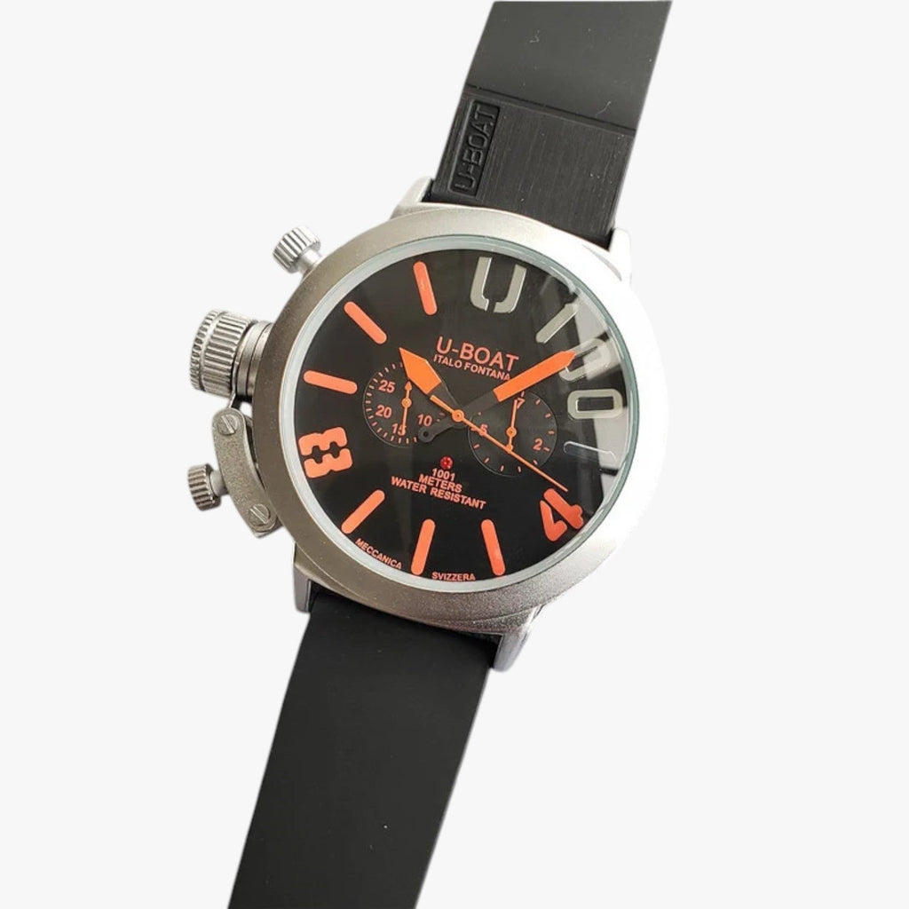 Montre de sport en acier avec bracelet en silicone Homme