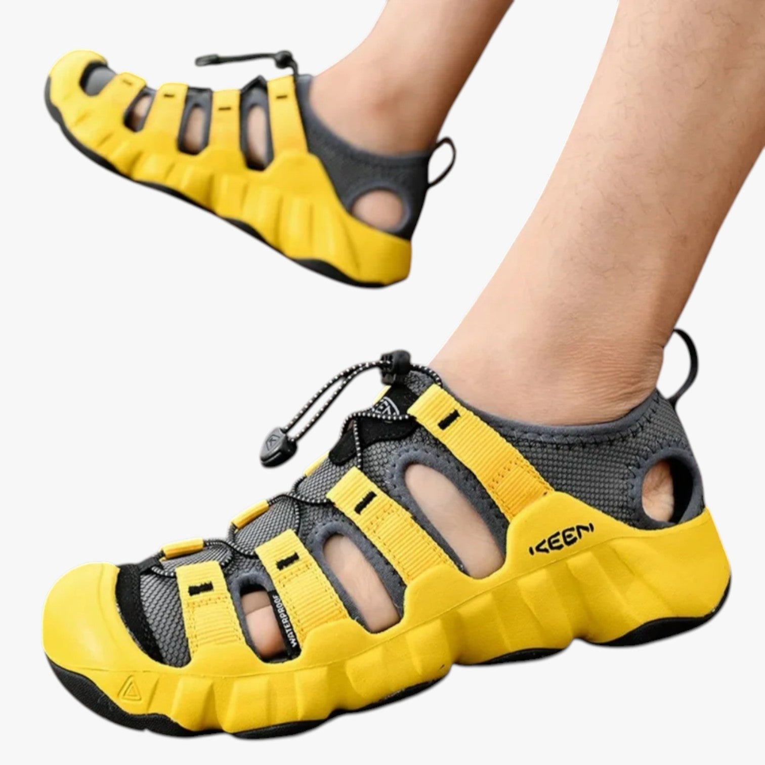Sandales d'été homme en cuir de vachette, confortables et résistantes