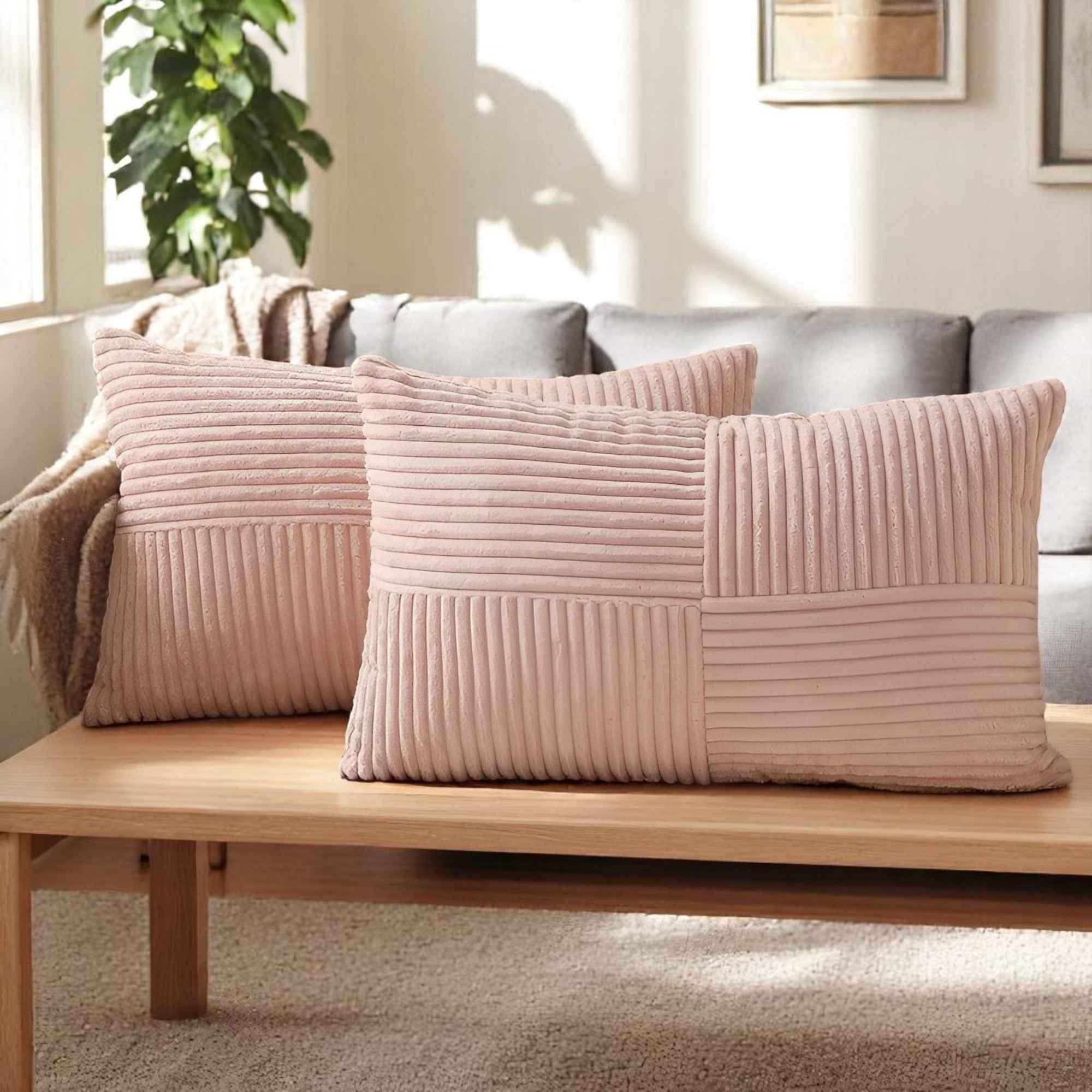 Housses de coussin : Couvercle de Coussin en Velours Côtelé 30x50 Cm dans de Marche Lino