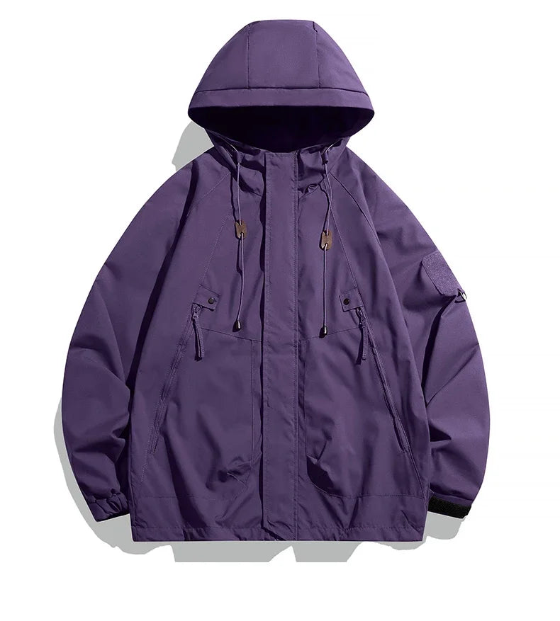 Jackets : Coupe-Vent Homme à Capuche Imperméable dans Violet de Roselva
