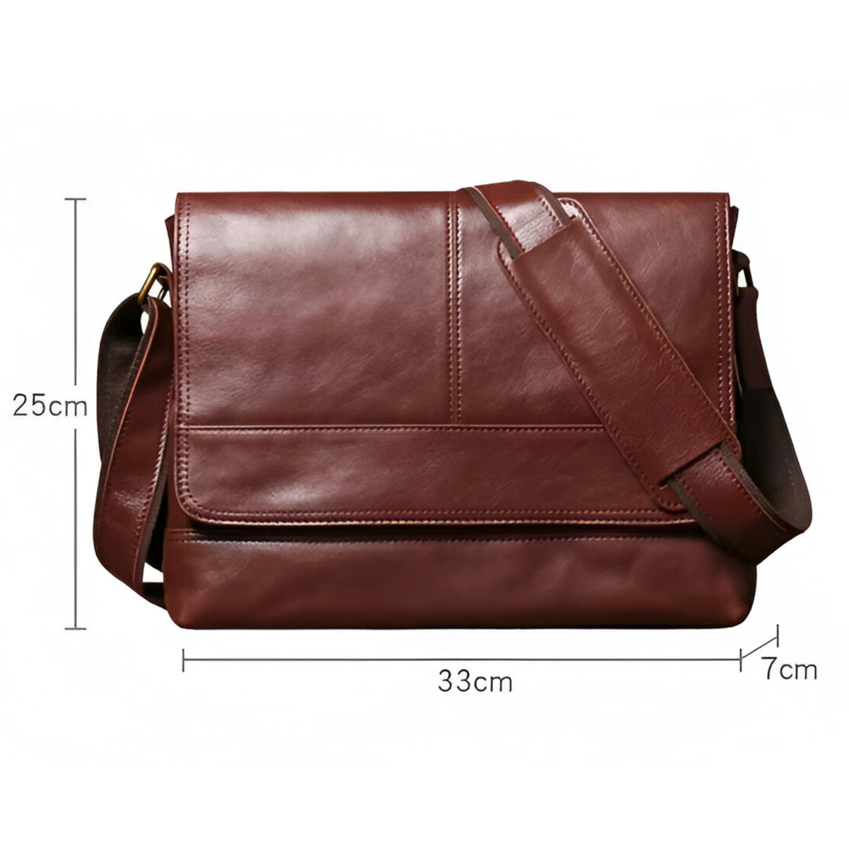 Bags : Sac Messenger Bandoulière en Cuir Intemporel et Robuste dans Café Foncé de Roselva
