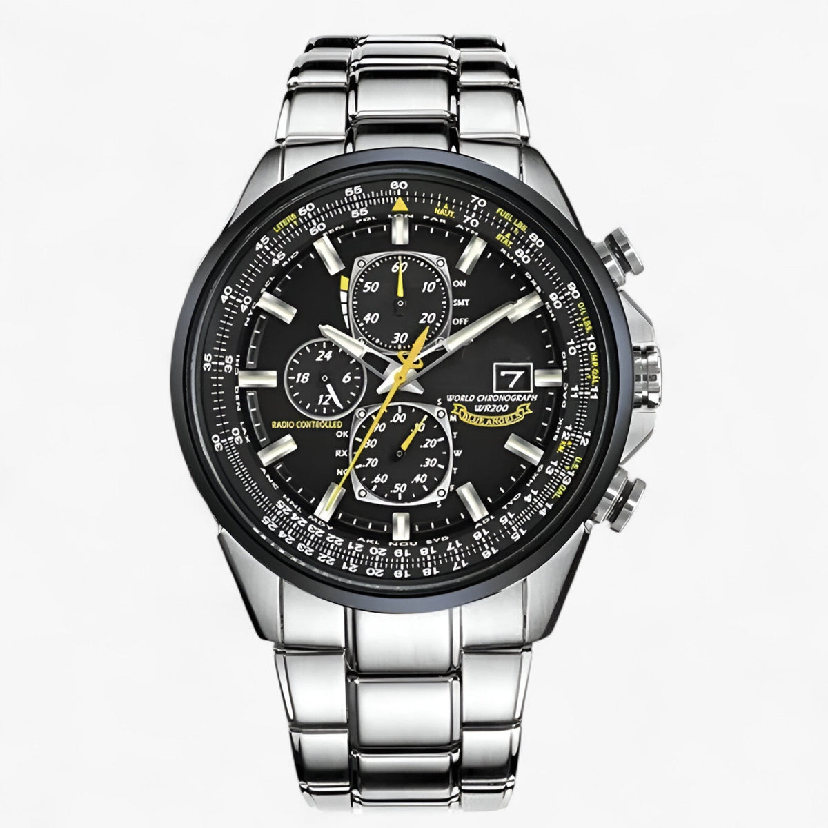 Watch : Montre Chronographe Homme MultiSteel 42mm – Acier Argenté, Cadran Bleu dans de Marche Lino