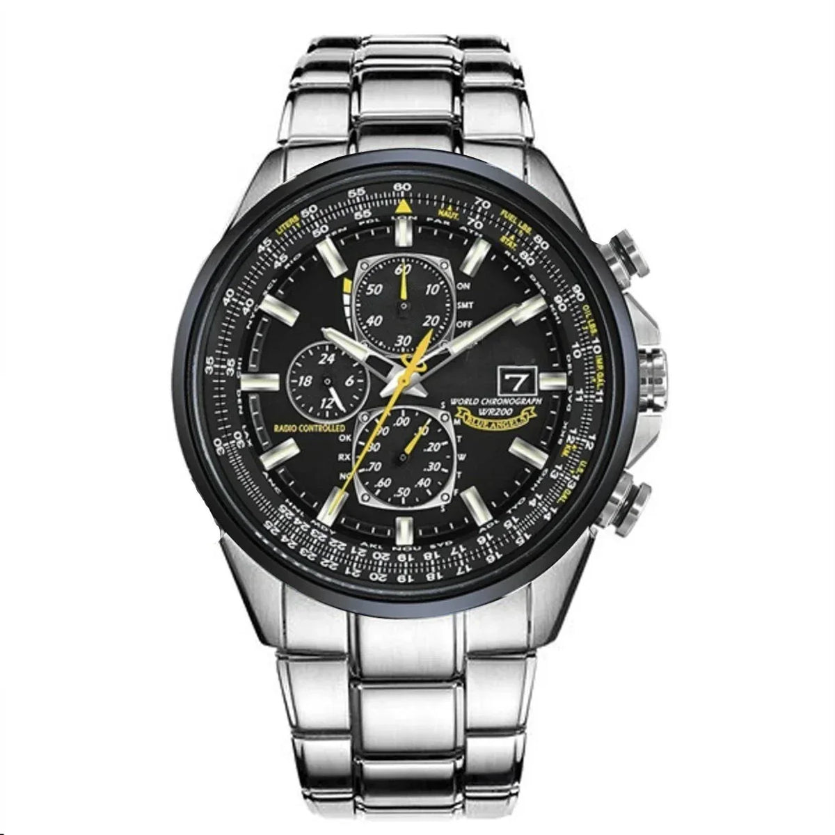Montre Chronographe Homme MultiSteel - 42mm Acier inoxydable - Cuir marron café/noir