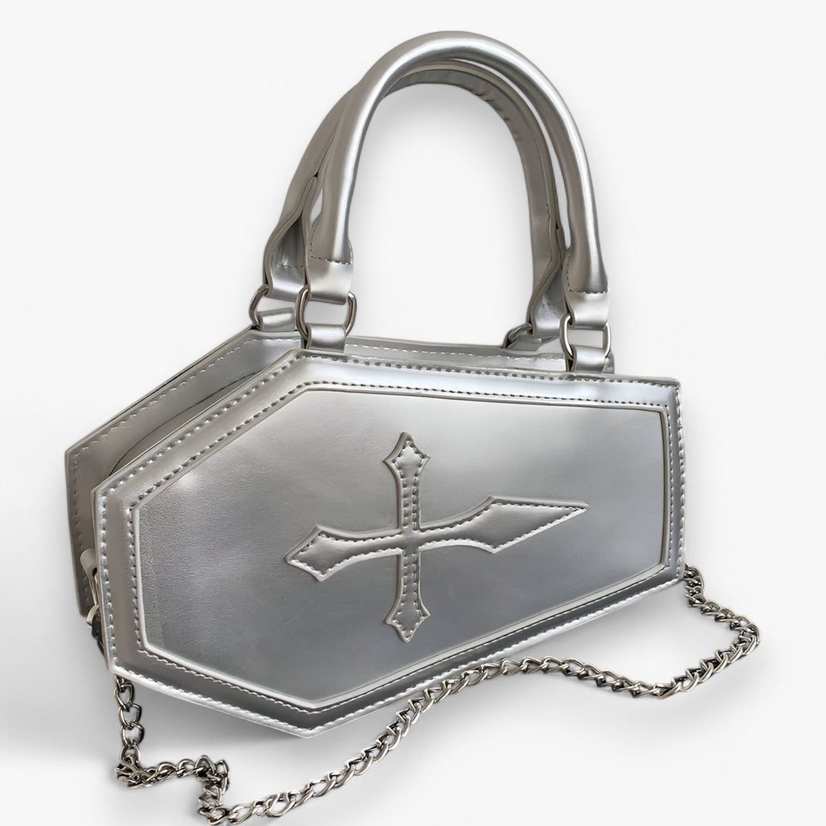 Handbag : Sac à Main Gothique en Forme de Cercueil avec Chaîne pour Halloween dans de Marche Lino