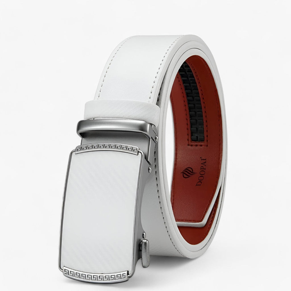 Ceinture Homme Automatique en Cuir Véritable Noire avec Boucle Réglable Élégante