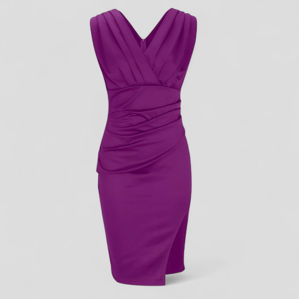 Robe de Cérémonie Femme Élégante avec Col en V, Robe Longue de Soirée Formelle