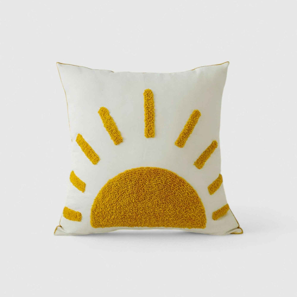 Housses de coussin : Housse de Coussin Jaune en Coton avec Motif dans de Marche Lino