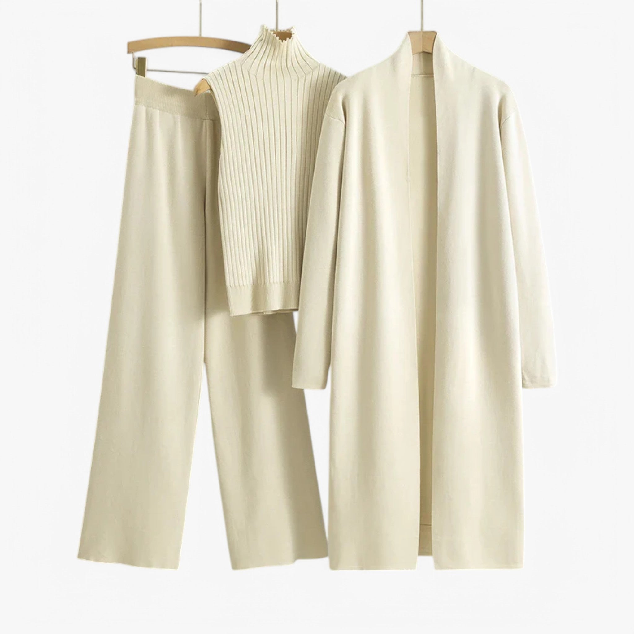 Loungewear Set : Ensemble de tricot vintage Ivy I en 3 pièces dans Abricot Taille unique de Concept Odense
