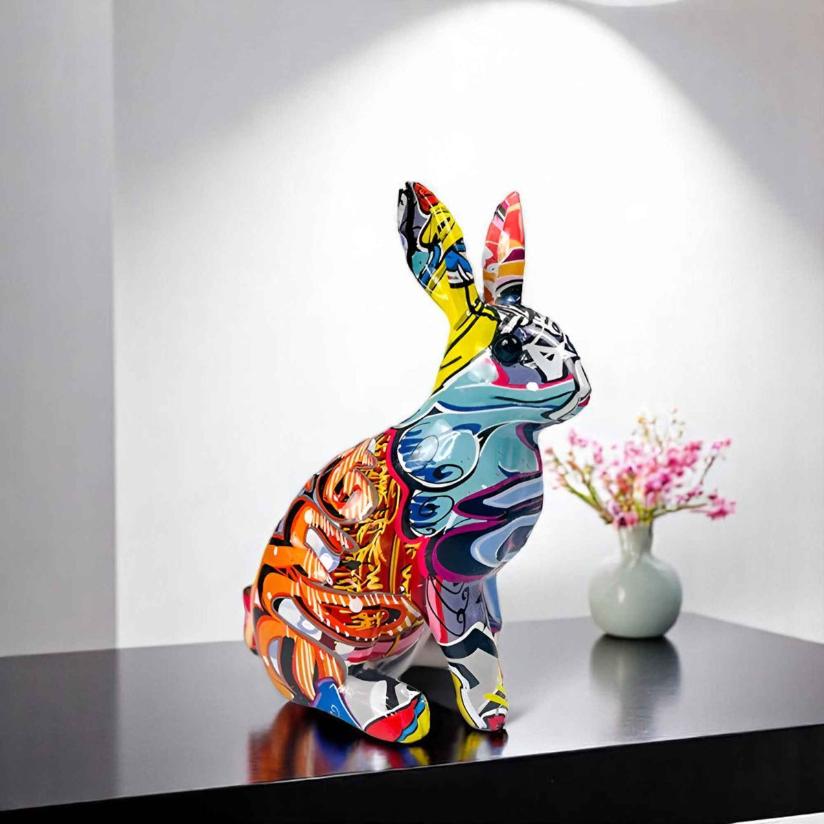 Figurines et Statues : Ornement de Table Lapin en Résine Multicolore dans de Marche Lino