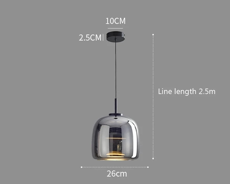 : Suspension de Luxe Verre et Métal dans Design A 26cm - Noir de Marche Lino