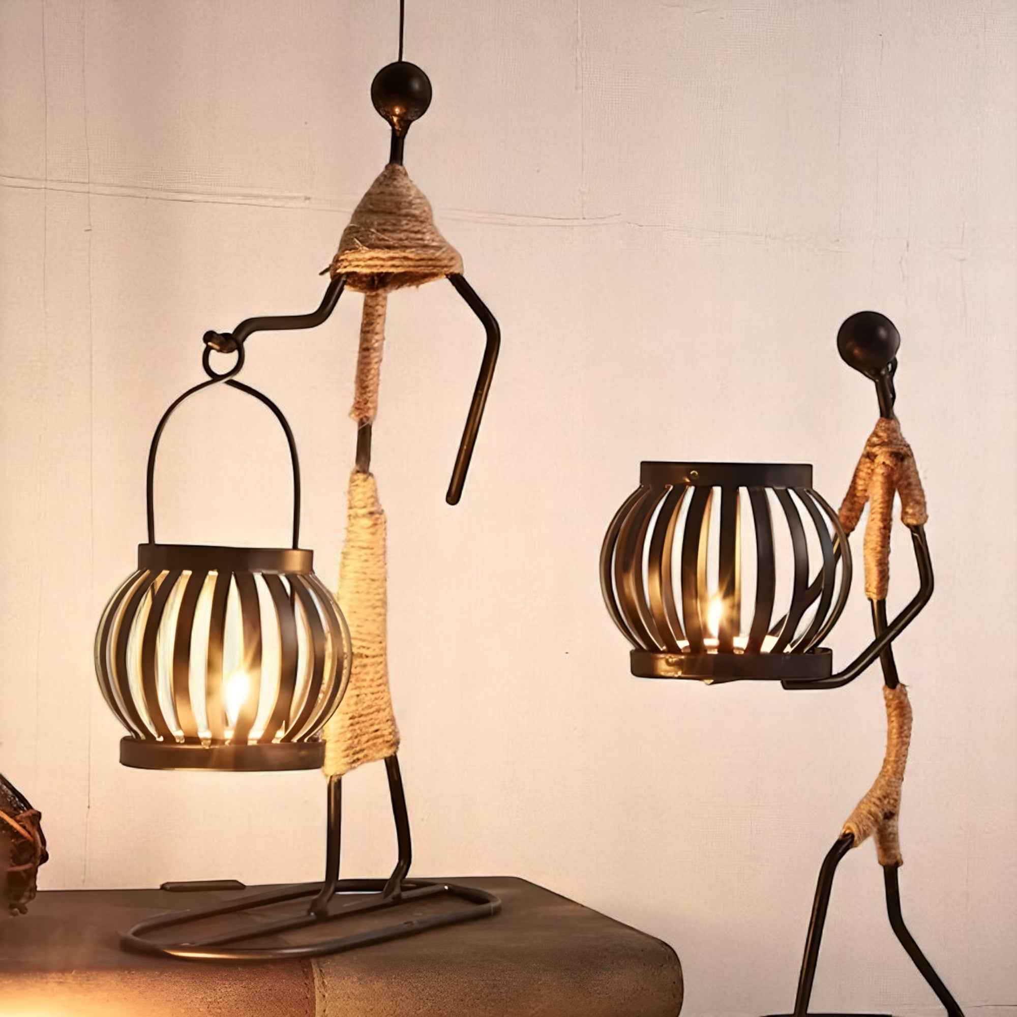 Supports de bougies : Bougeoir en Fer Métal pour une Décoration dans de Marche Lino