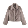 Jackets : Veste Longue Femme avec Col Revers et Détail Boutons dans Marron de Roselva