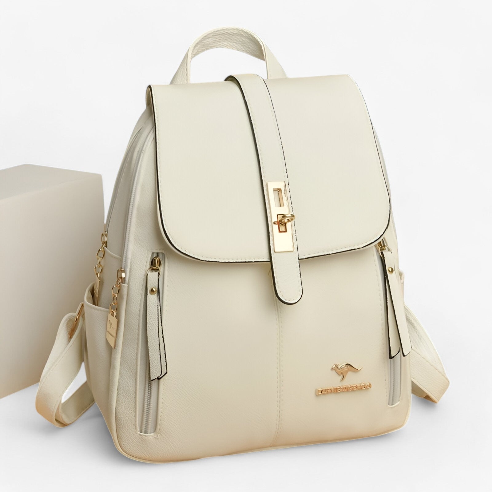 Grand sac à dos pour femme en cuir véritable italien - Élégant pour le travail, les voyages et l'usage quotidien
