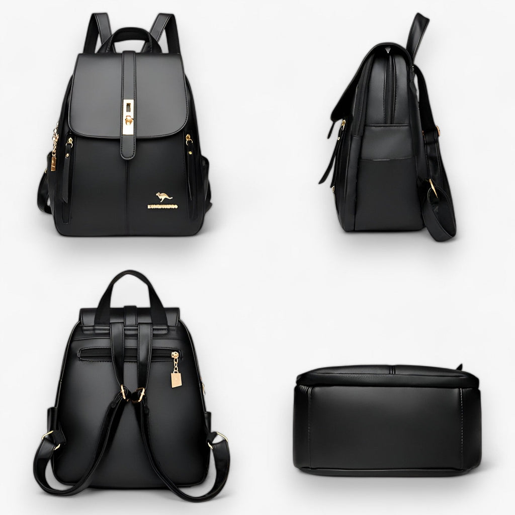 Grand sac à dos pour femme en cuir véritable italien - Élégant pour le travail, les voyages et l'usage quotidien