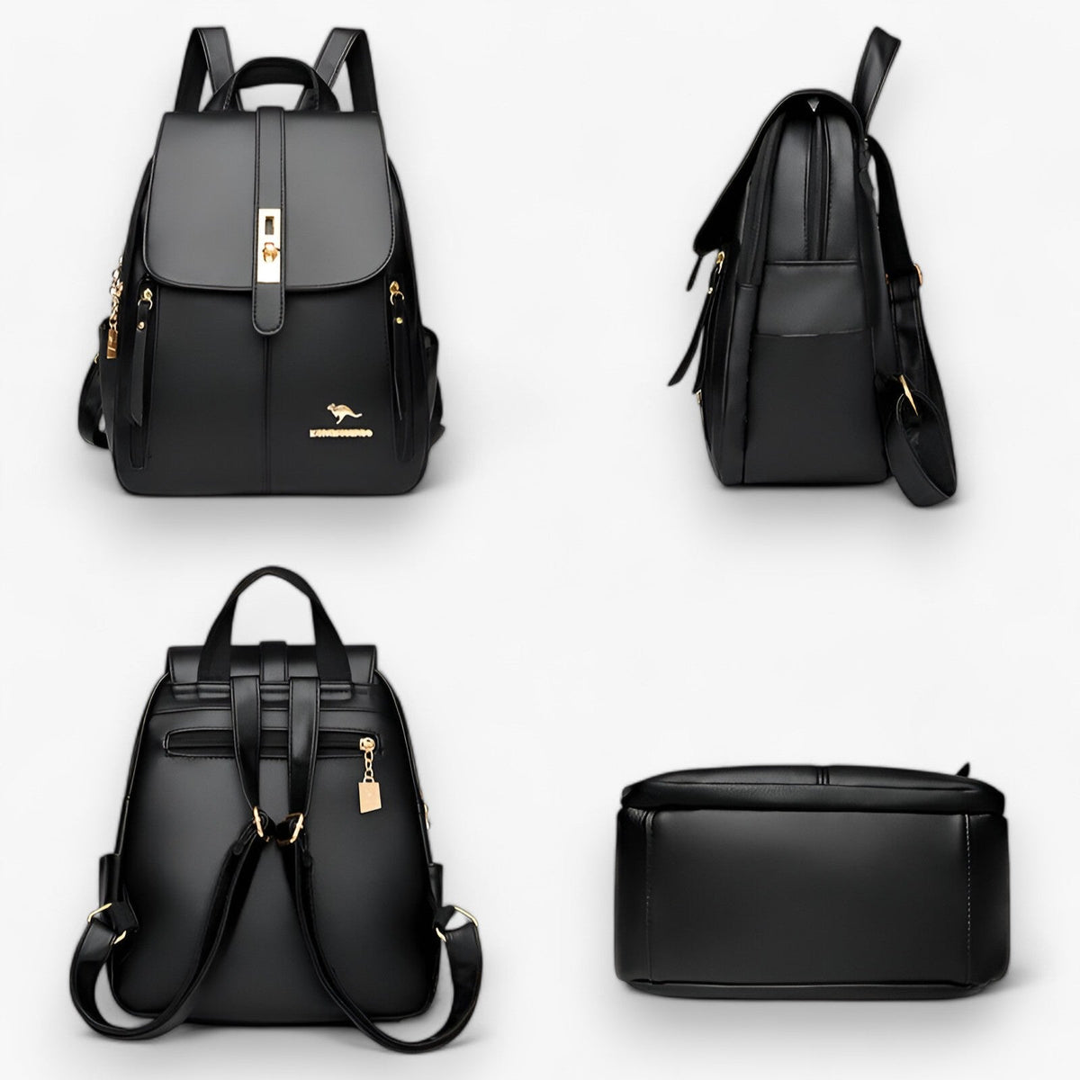 Bags : Grand sac à dos pour femme en cuir véritable italien - Élégant pour le travail, les voyages et l'usage quotidien dans de Marche Lino