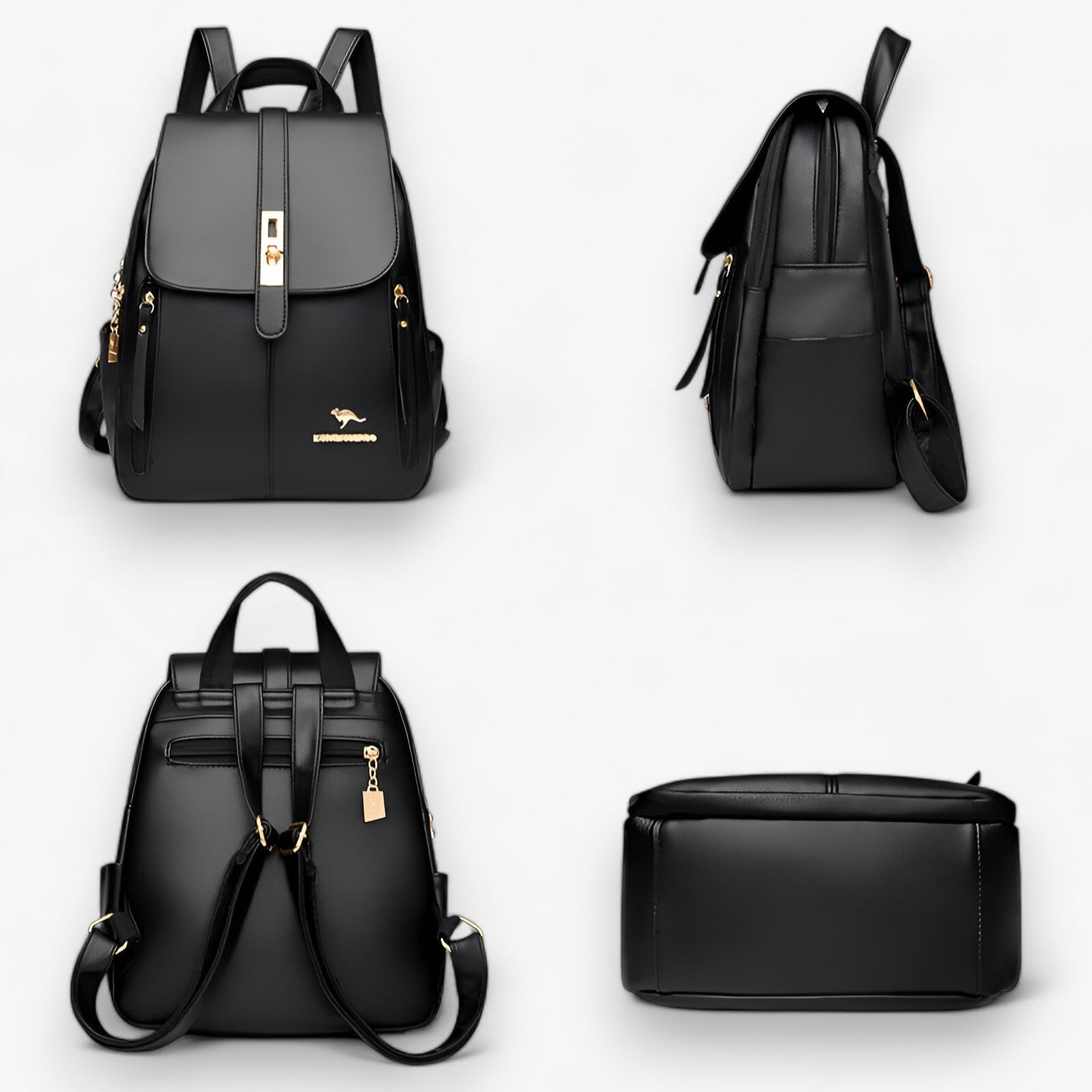 Grand sac à dos pour femme en cuir véritable italien - Élégant pour le travail, les voyages et l'usage quotidien