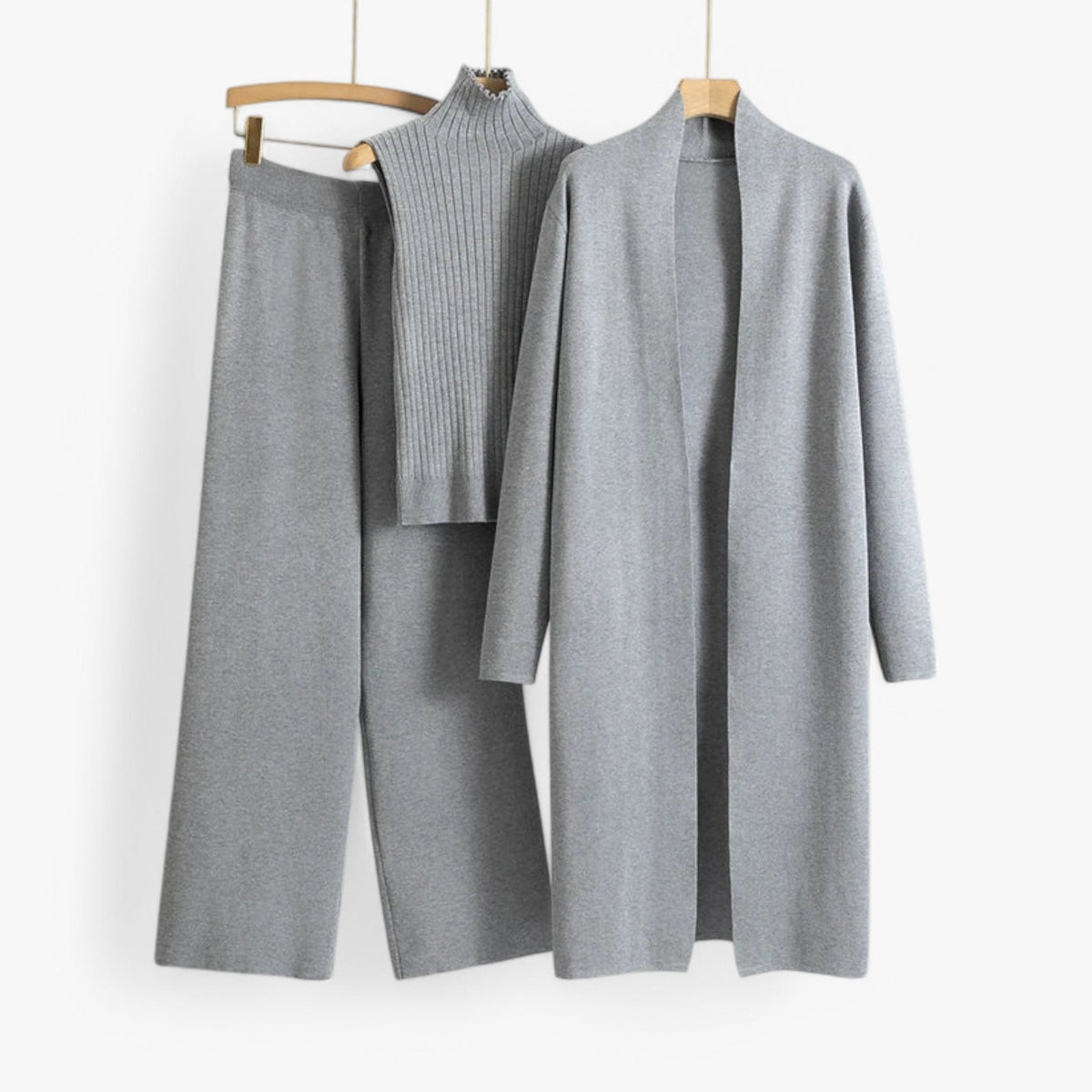 Loungewear Set : Ensemble de tricot vintage Ivy I en 3 pièces dans Gris Taille unique de Concept Odense