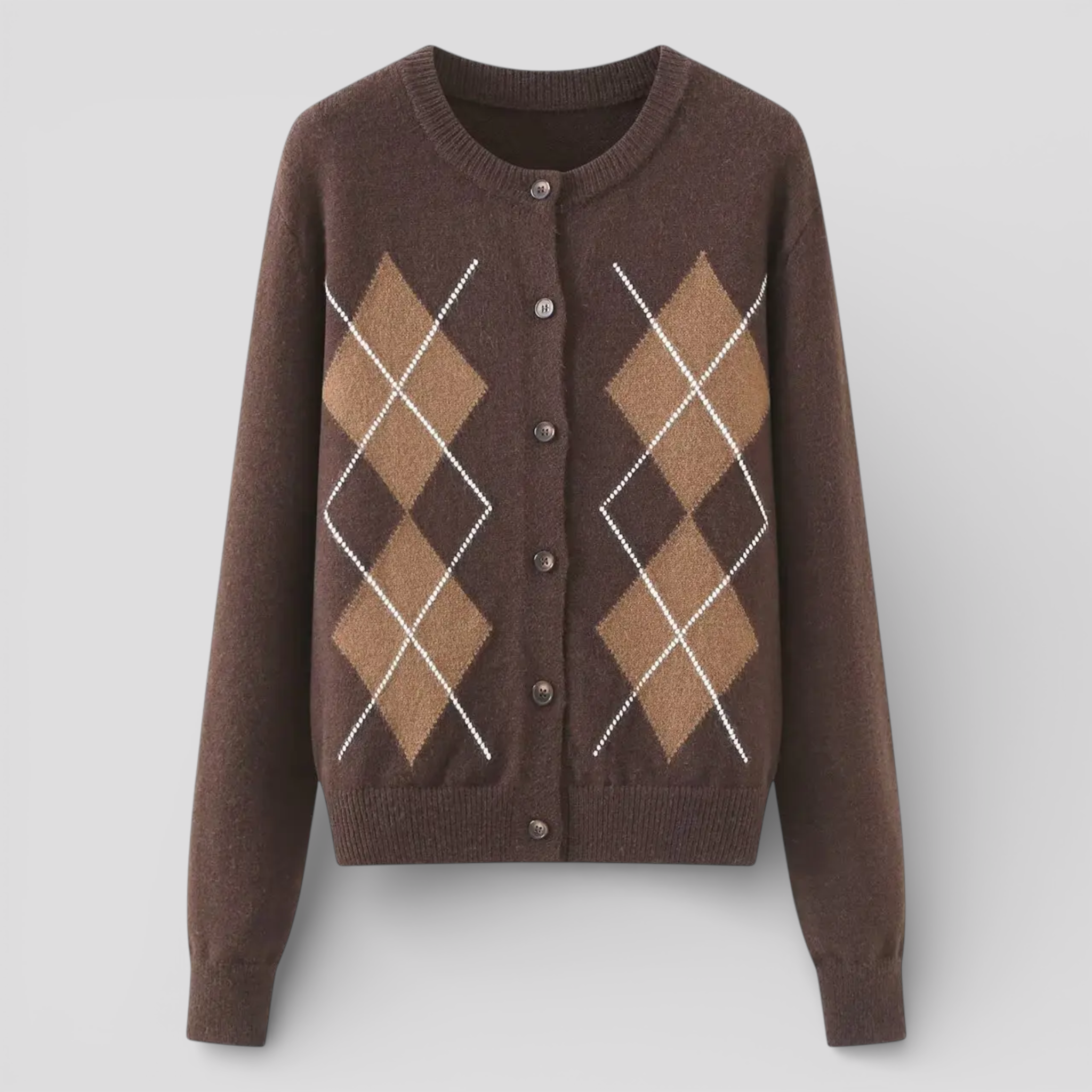 Pulls pour femmes : Cardigan Femme à Manches Longues Pulls pour femmes dans Brun de Marche Lino