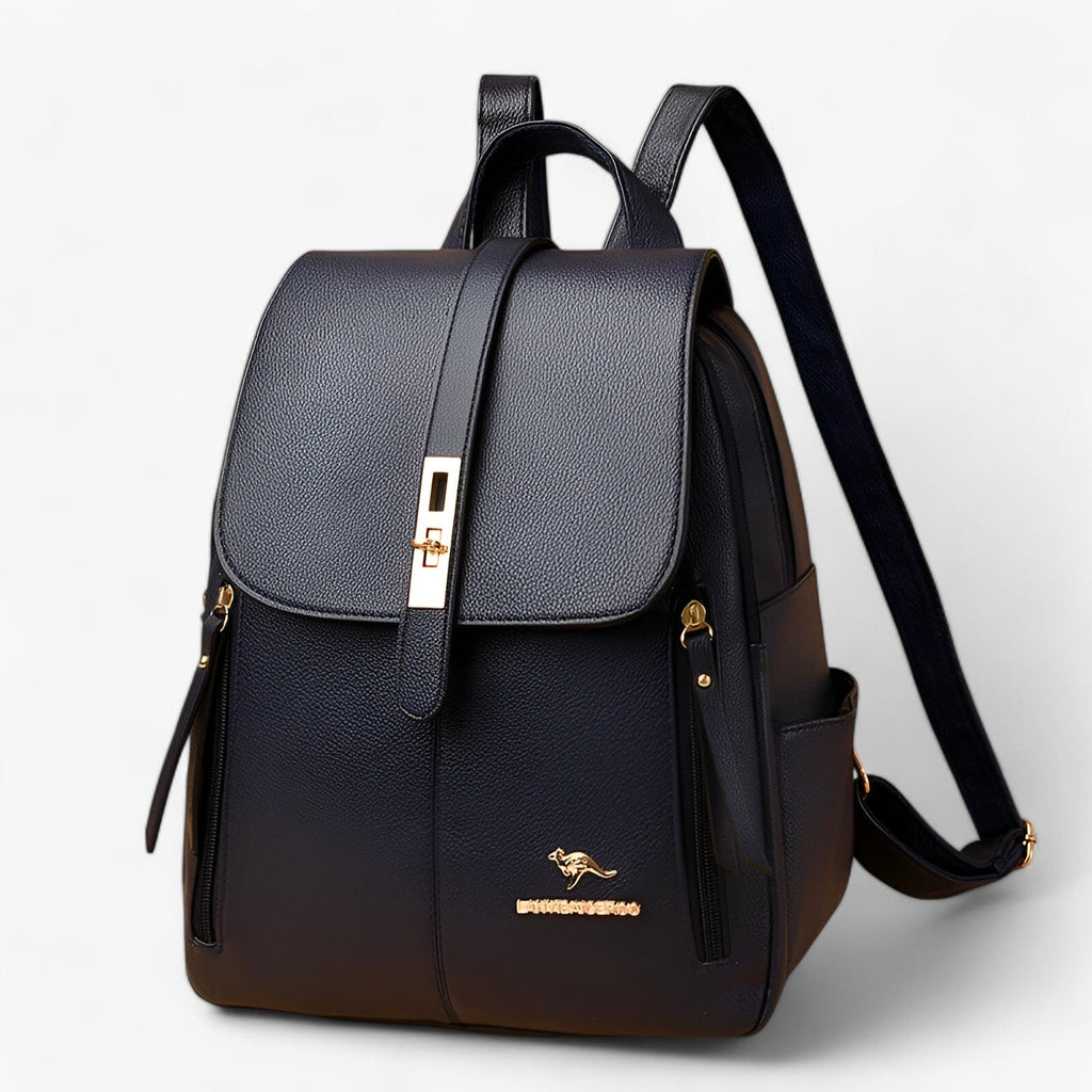 Grand sac à dos pour femme en cuir véritable italien - Élégant pour le travail, les voyages et l'usage quotidien