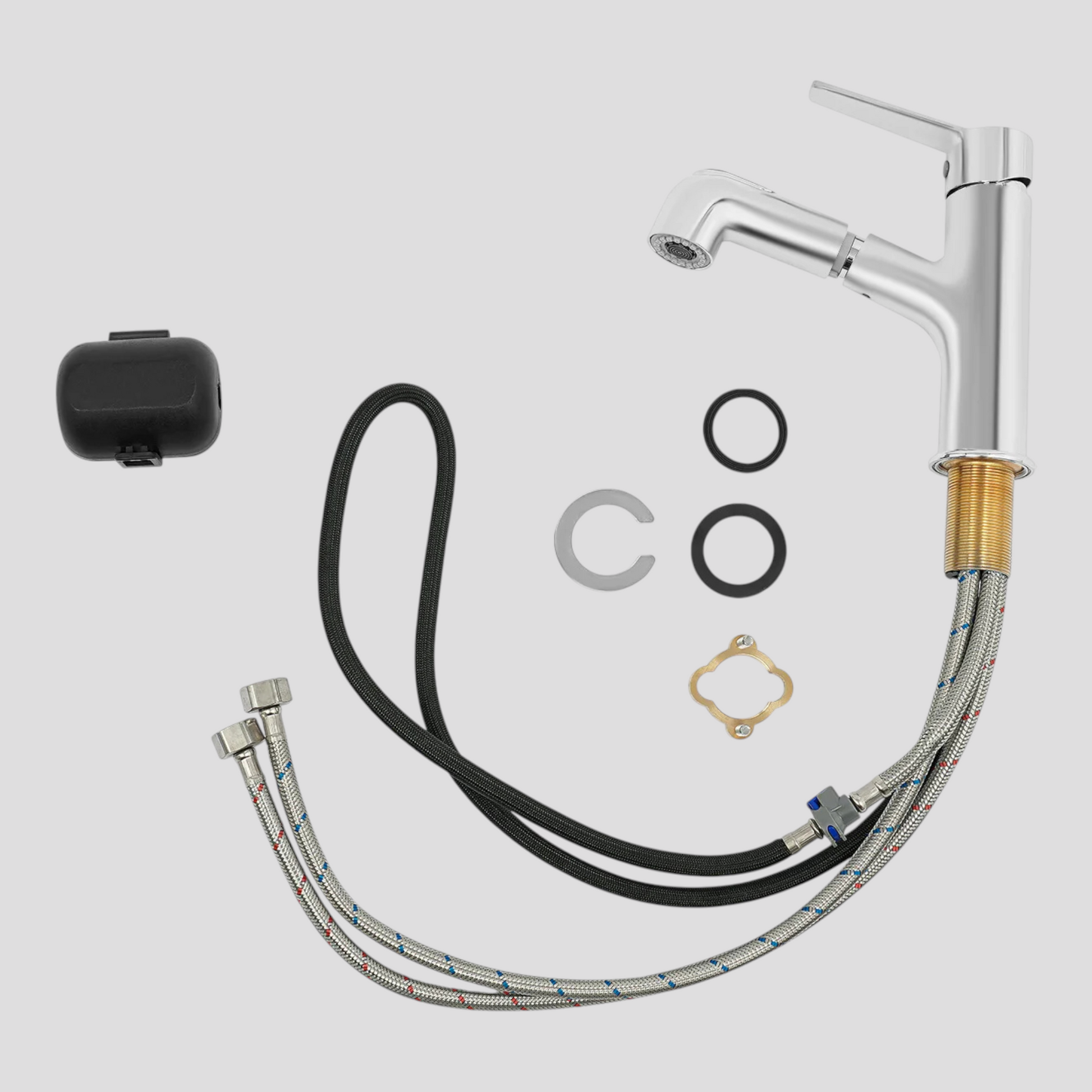 Robinet de Salle de Bain en Cuivre avec Douchette Extractible