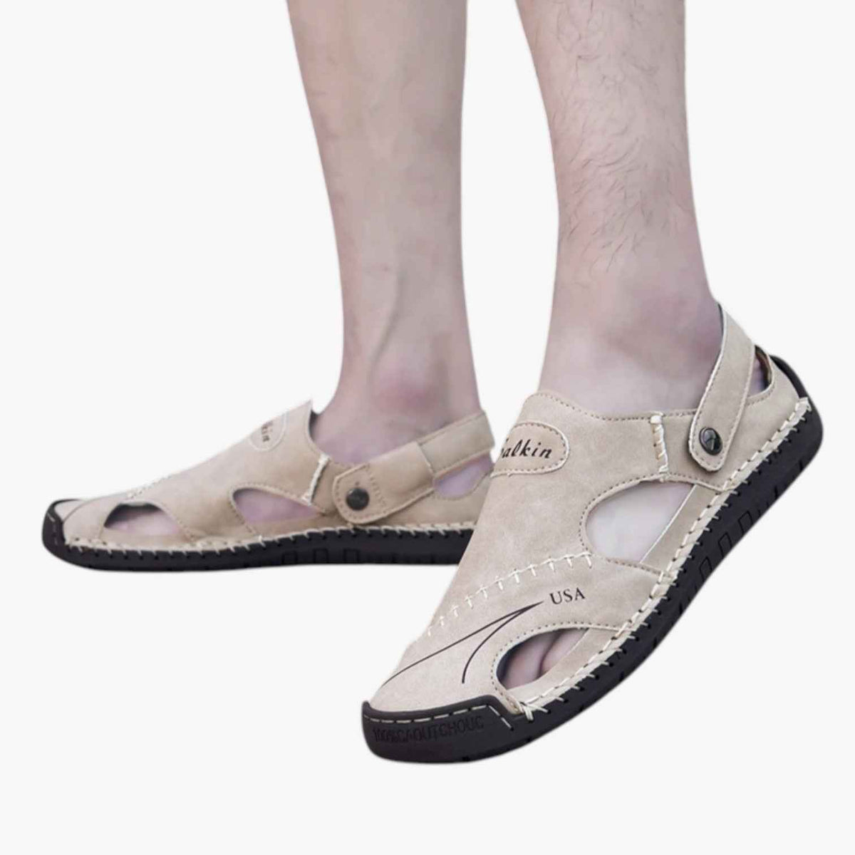 Sandals : Sandales d'été pour homme - Cuir respirant et semelle antidérapante pour une touche de style dans de Marche Lino
