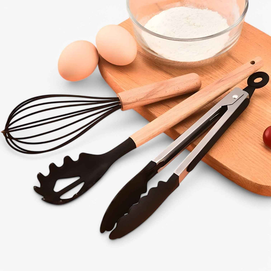 Triana Ustensiles de cuisine en silicone – Résistants à la chaleur, antiadhésifs et durables