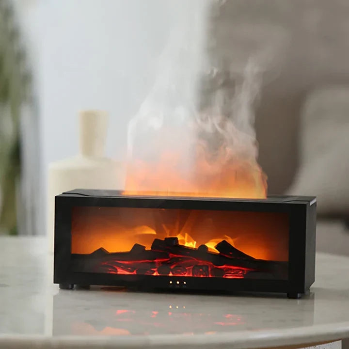 Home Decor : Humidificateur Flamme HearthGlow – Diffuseur Effet Feu Chaleureux dans de Marche Lino