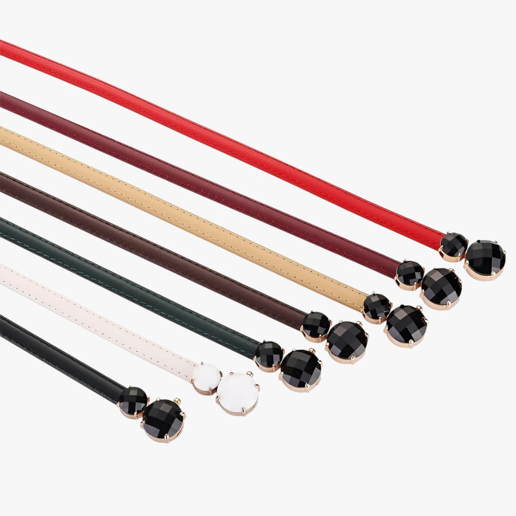 Ceinture fine en cuir véritable – Élégance réglable Femme