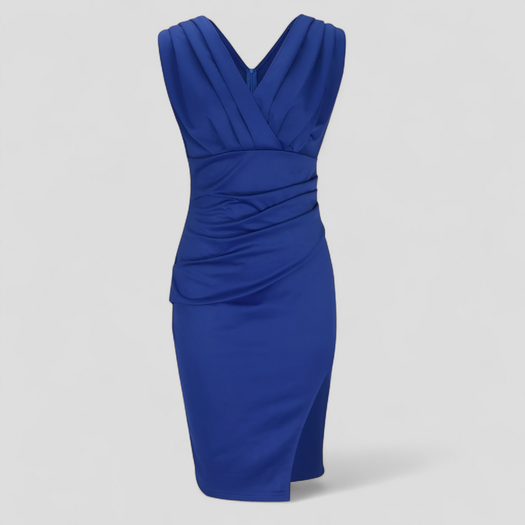 Robe de Cérémonie Femme Élégante avec Col en V, Robe Longue de Soirée Formelle