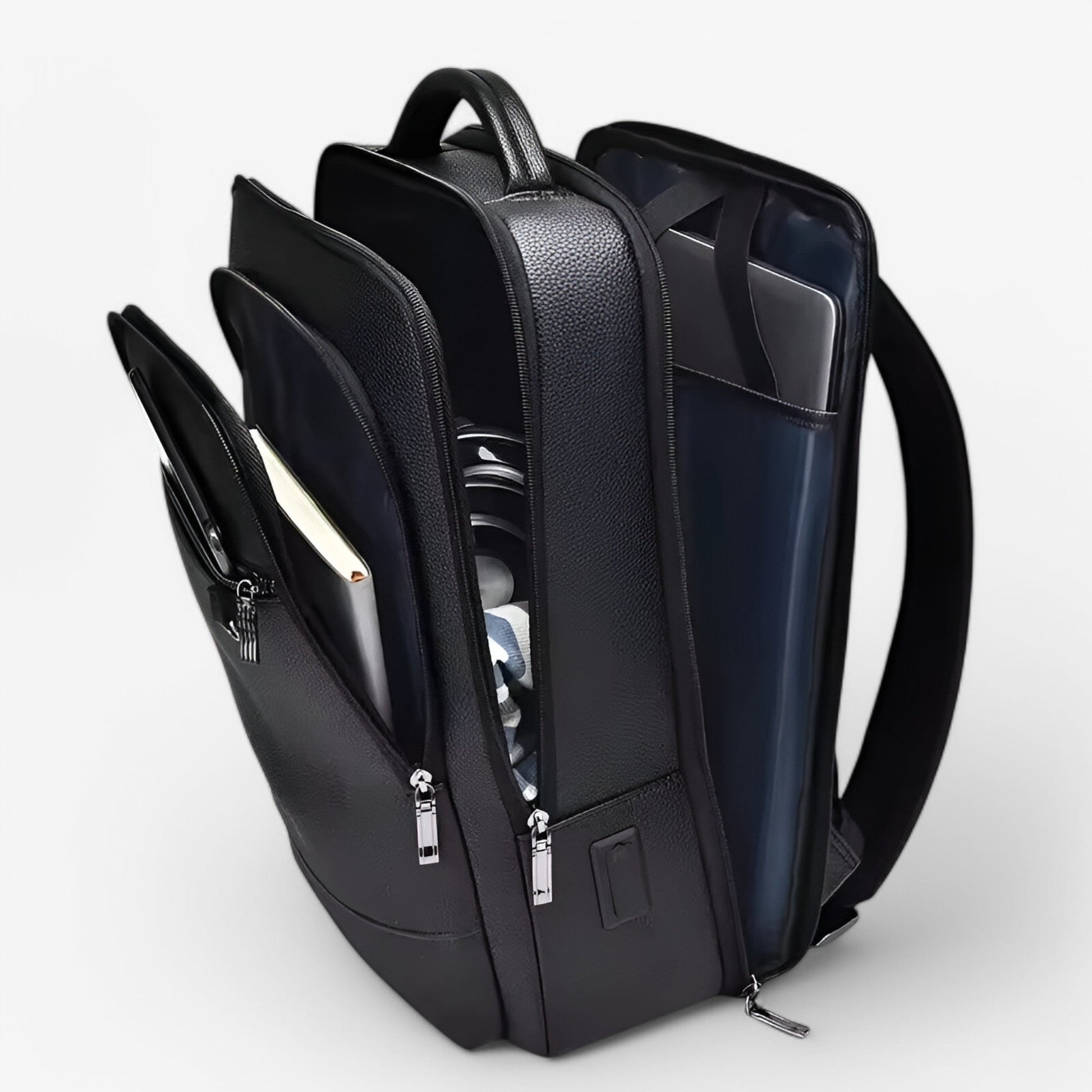 Sac à dos en Cuir avec USB Homme - Haute Qualité, Livraison Rapide