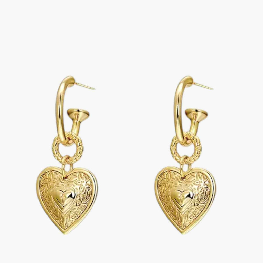 Martha | Eleganti orecchini a forma di cuore retrò - €25 : Boucles d'oreilles en forme de cœur rétro Femme dans de Marche Lino