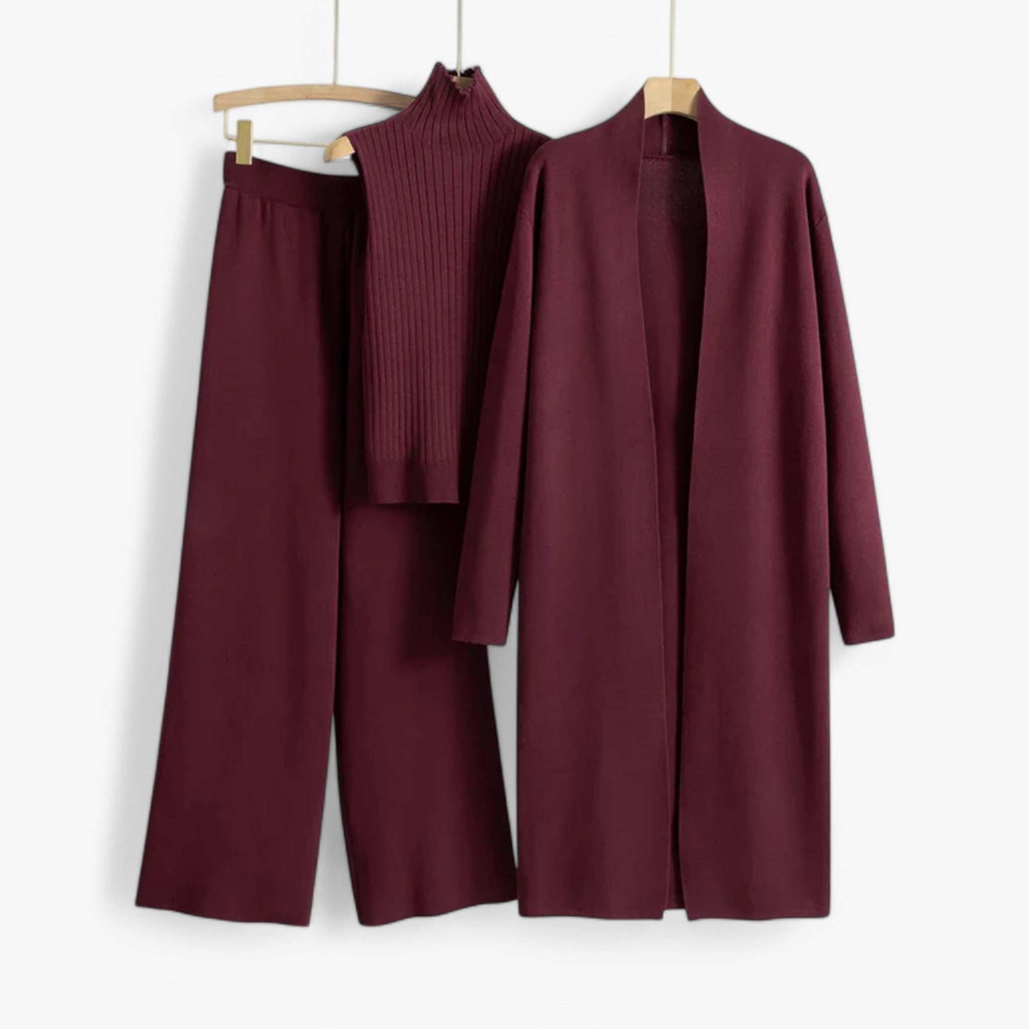 Loungewear Set : Ensemble de tricot vintage Ivy I en 3 pièces dans Rouge Taille unique de Concept Odense