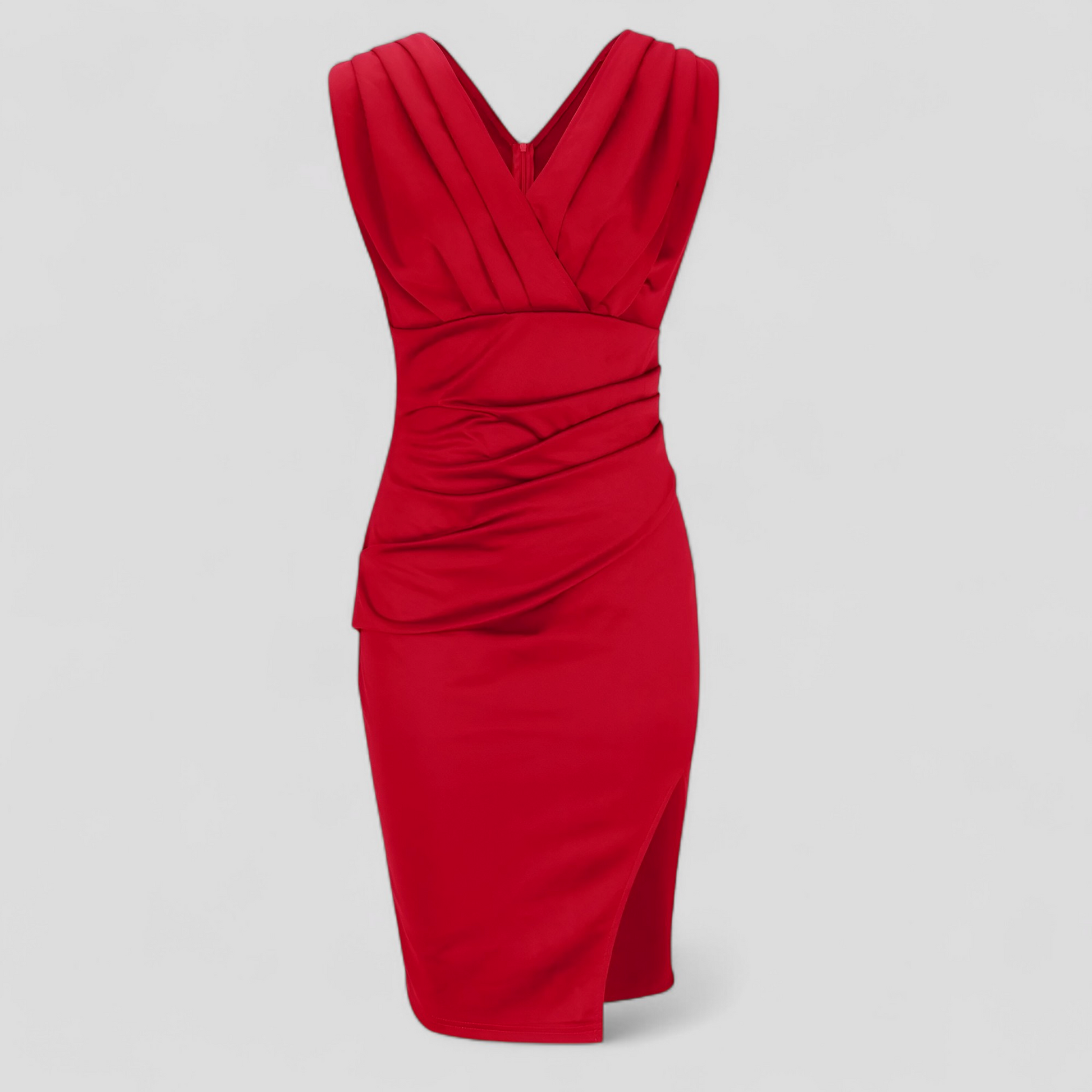 Robe de Cérémonie Femme Élégante avec Col en V, Robe Longue de Soirée Formelle