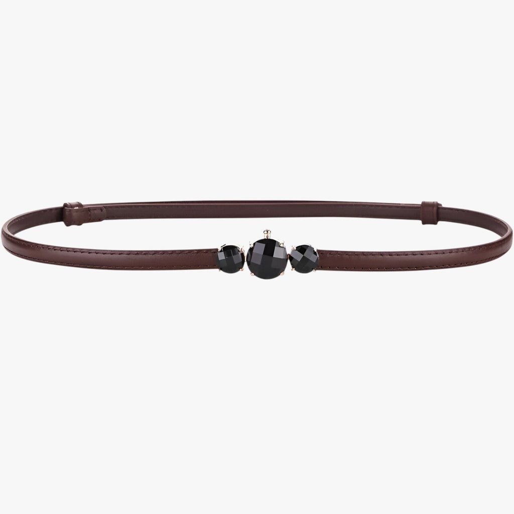 Ceinture fine en cuir véritable – Élégance réglable Femme