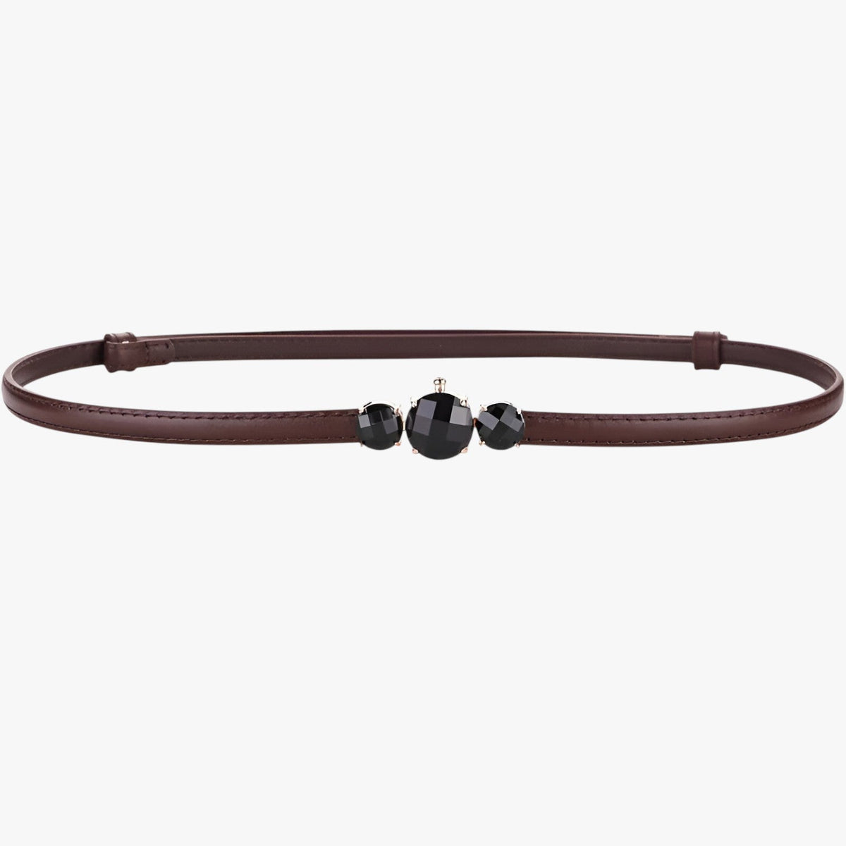Women's Belt : Ceinture fine en cuir véritable - Élégance réglable Femme dans café 100 cm de Marche Lino