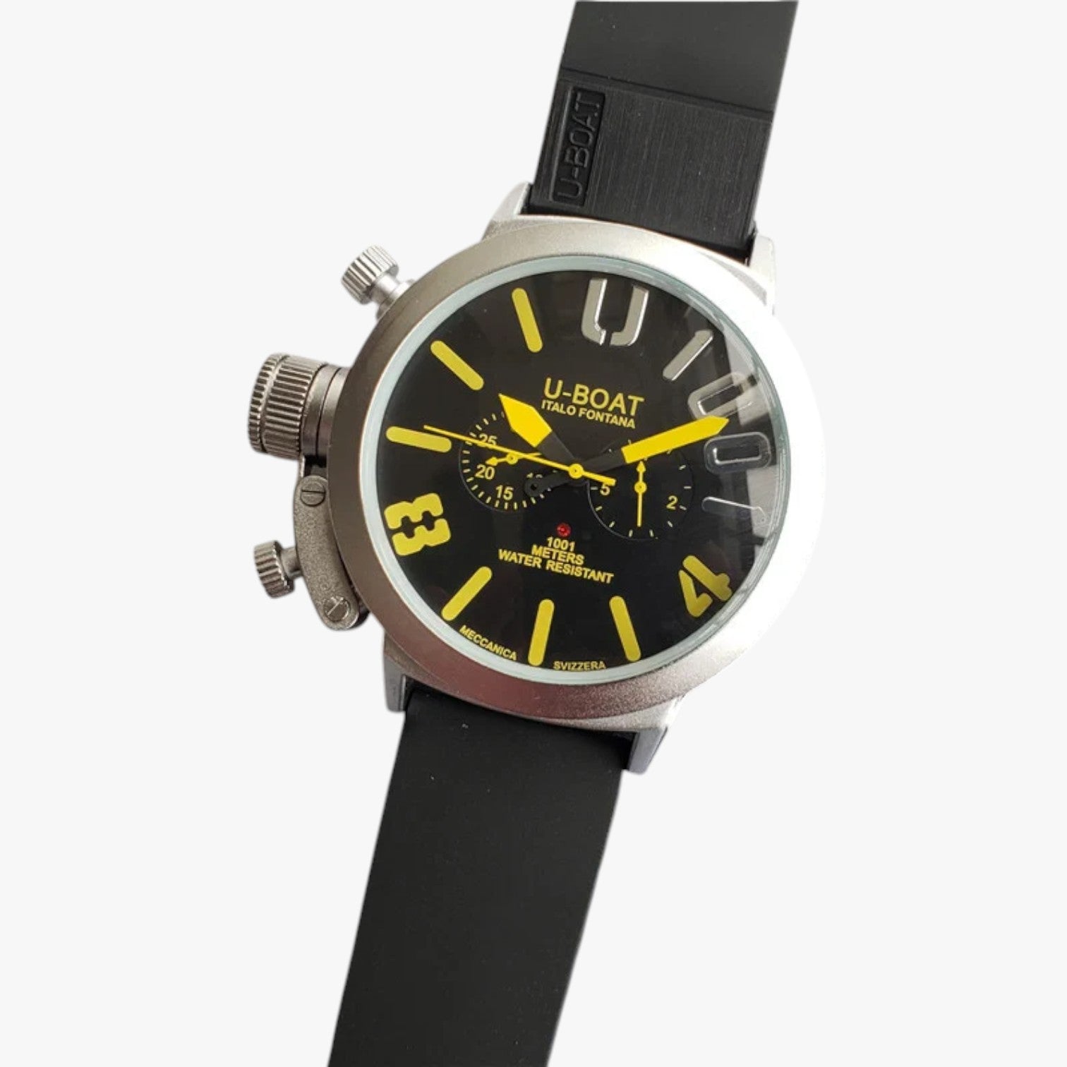 Montre de sport en acier avec bracelet en silicone Homme