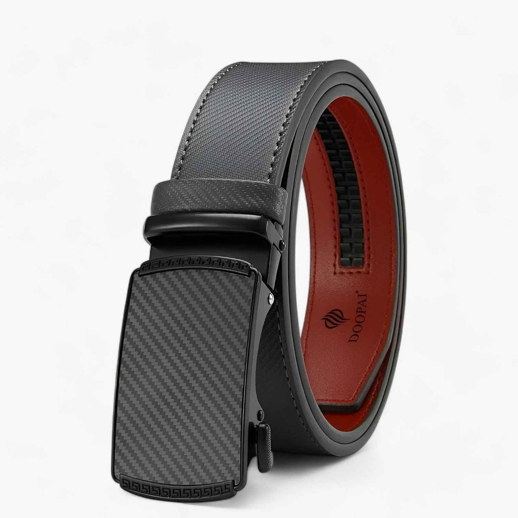 Ceinture Homme Automatique en Cuir Véritable Noire avec Boucle Réglable Élégante