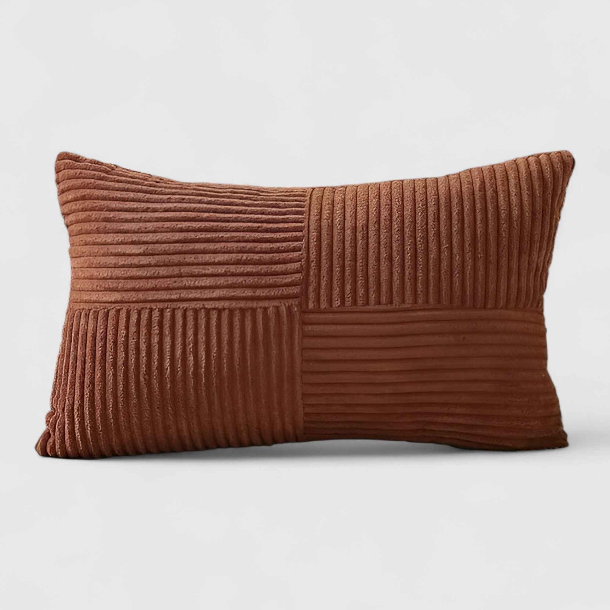 Housses de coussin : Couvercle de Coussin en Velours Côtelé 30x50 Cm dans Marron 30cm x 50cm de Marche Lino