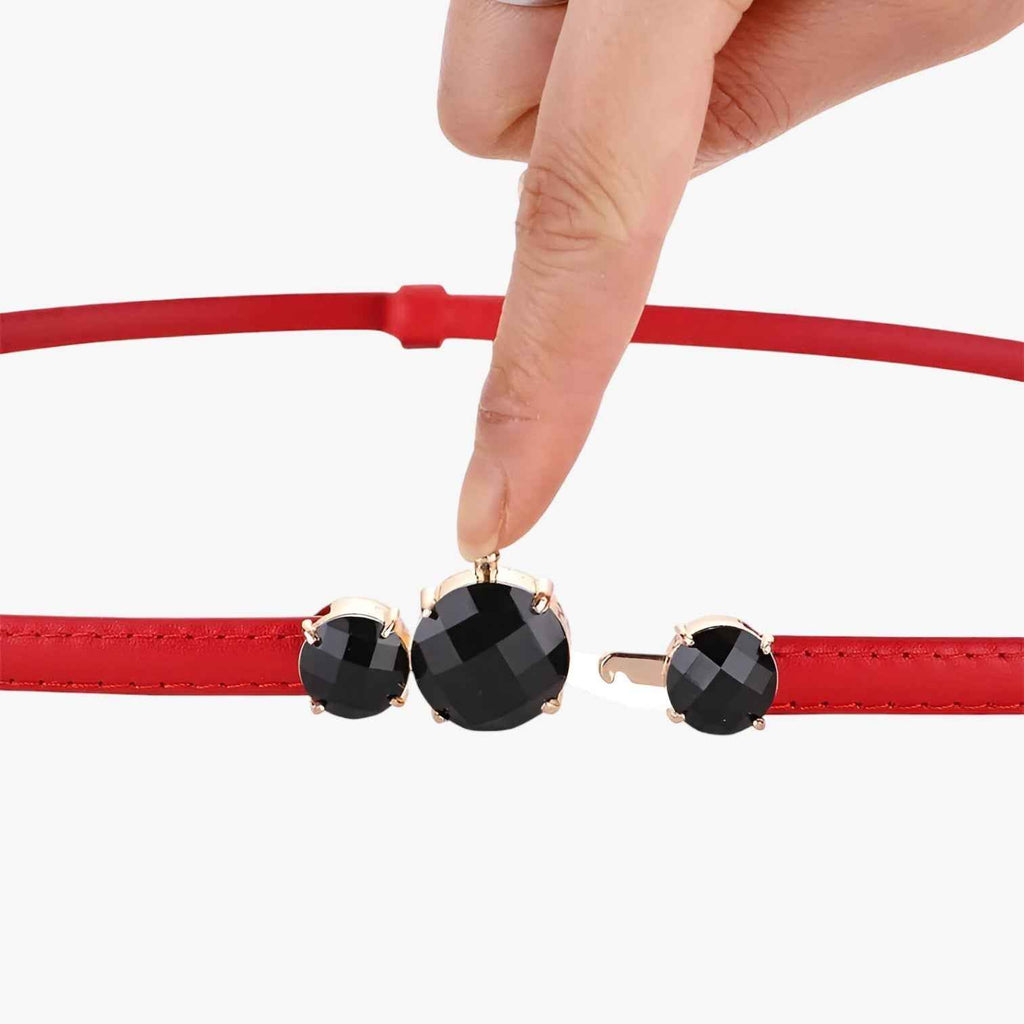 Ceinture fine en cuir véritable – Élégance réglable Femme