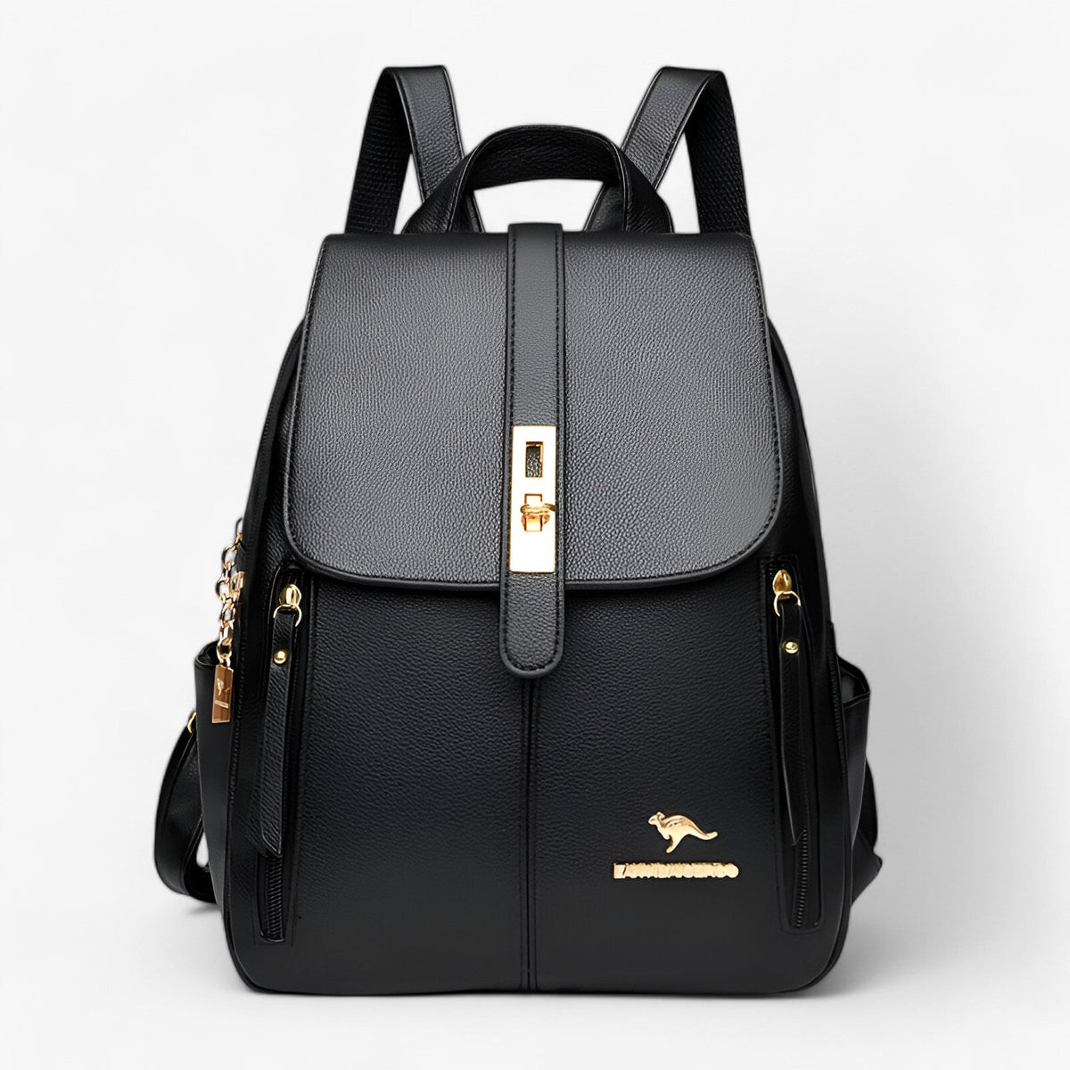Bags : Grand sac à dos pour femme en cuir véritable italien - Élégant pour le travail, les voyages et l'usage quotidien dans Néron de Marche Lino
