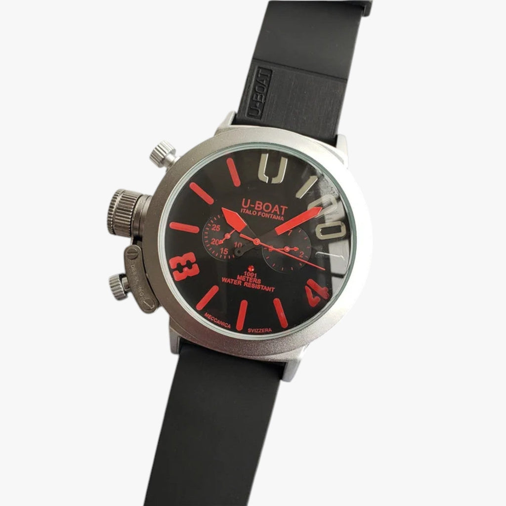 Montre de sport en acier avec bracelet en silicone Homme