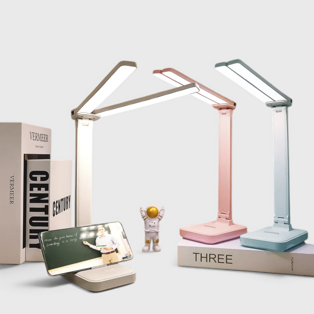 HL – Lighting – Indoor – Table Lamps : Lampe de bureau LED sans fil - Rechargeable, dimmable, pliable ABS dans de Steiner-boutique